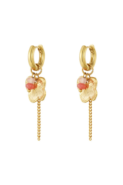 floral chain hoops gold