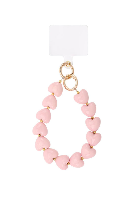 Classy Heart Phone Cord | Light Pink