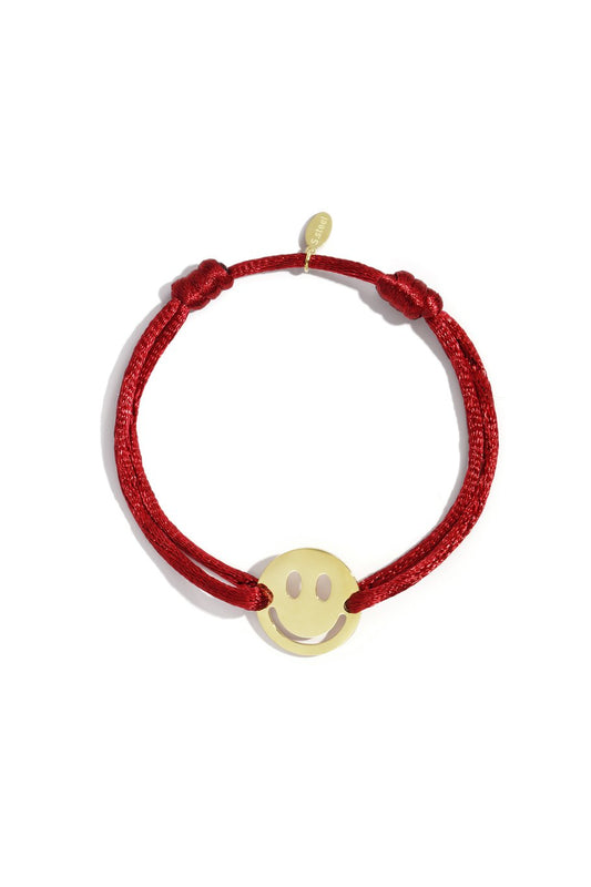 SATIN SMILEY BRACELET RED