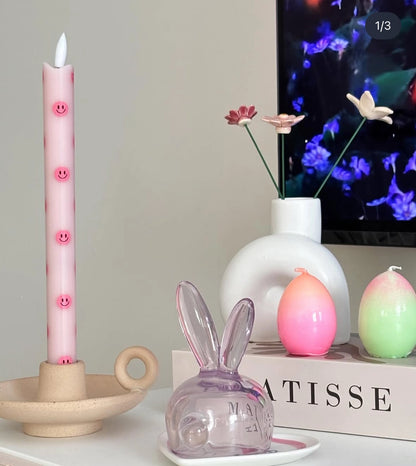 SMILEY PINK LEDKAARSEN S/2