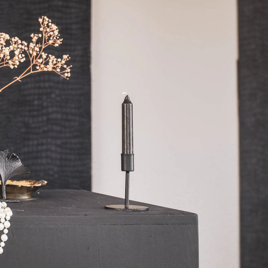 HOGE METALEN KANDELAAR ZWART