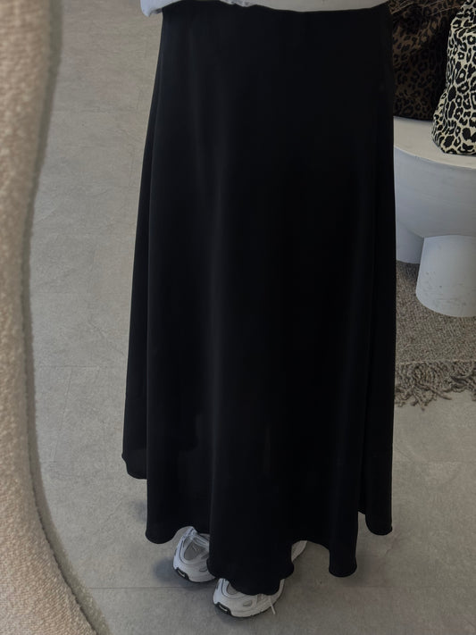 SATIN SKIRT BLACK