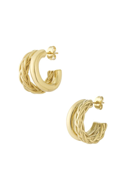 double braided hoops gold