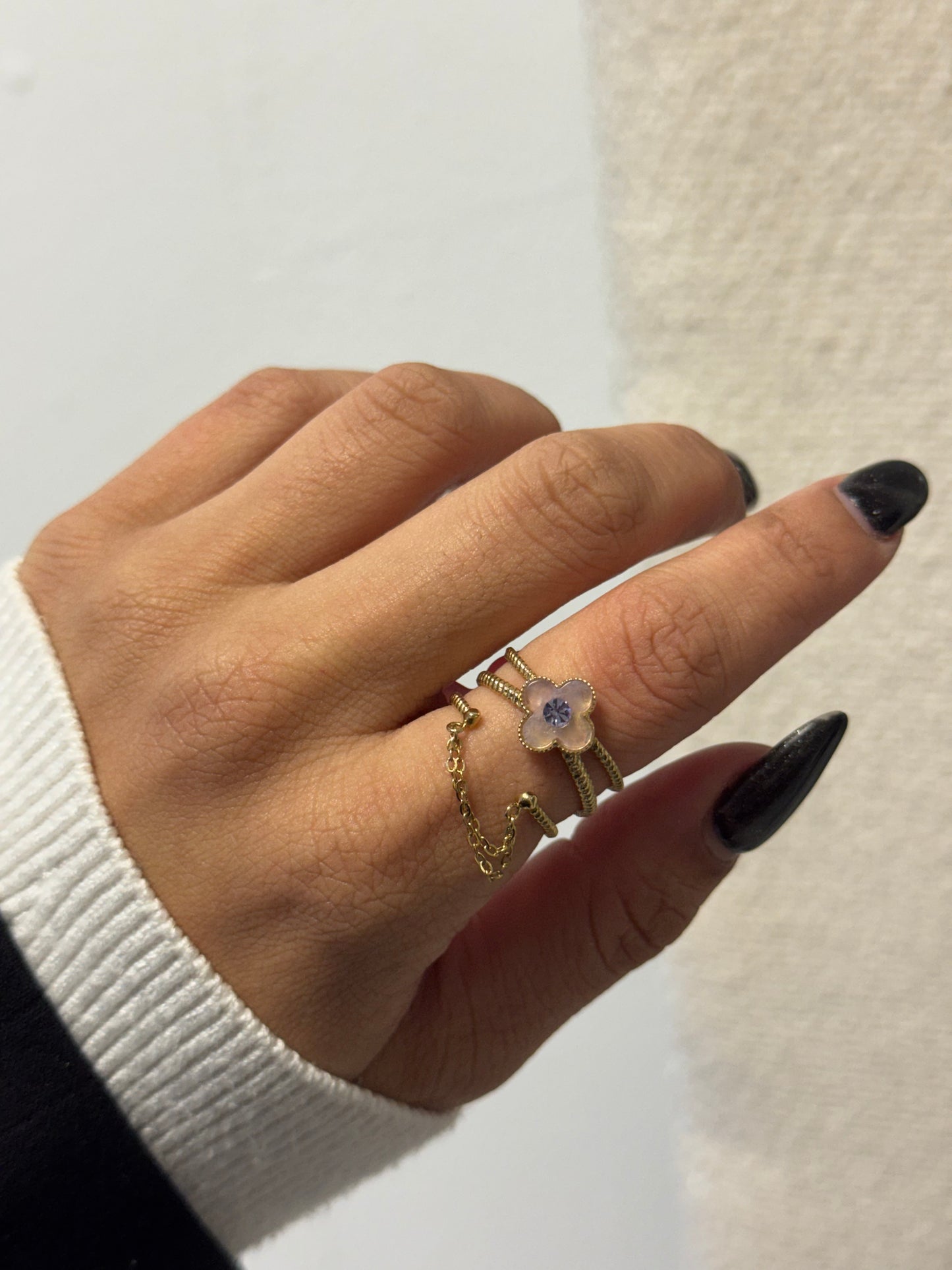 FLOWER CHAIN RING PURPLE