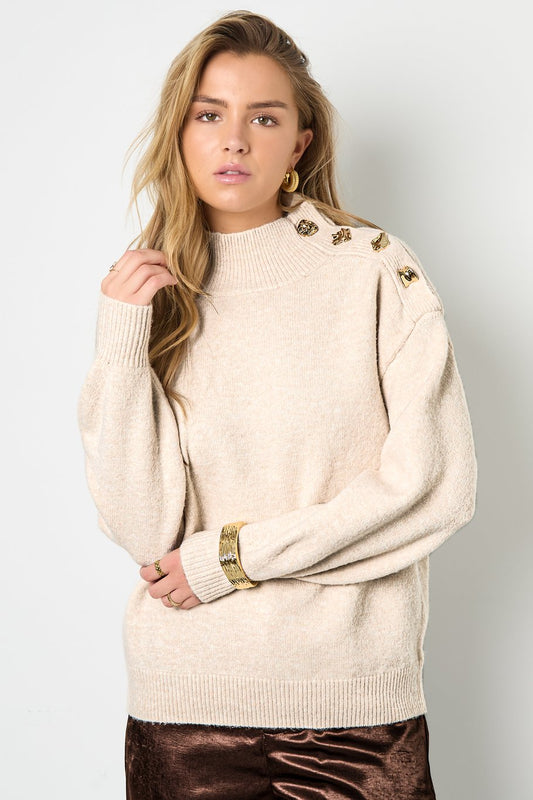 BUTTON KNIT OFF-WHITE