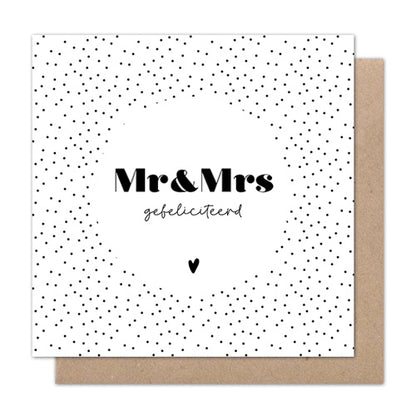 Wenskaart Dubbel | Mr & Mrs