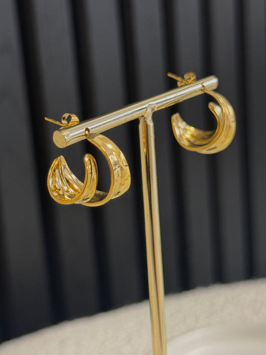 DOUBLE HOOP EARRINGS GOLD