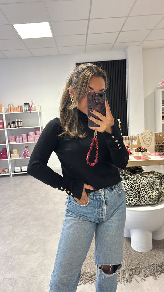 BUTTON TOP BLACK