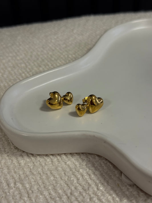 DOUBLE LOVE EARSTUDS GOLD