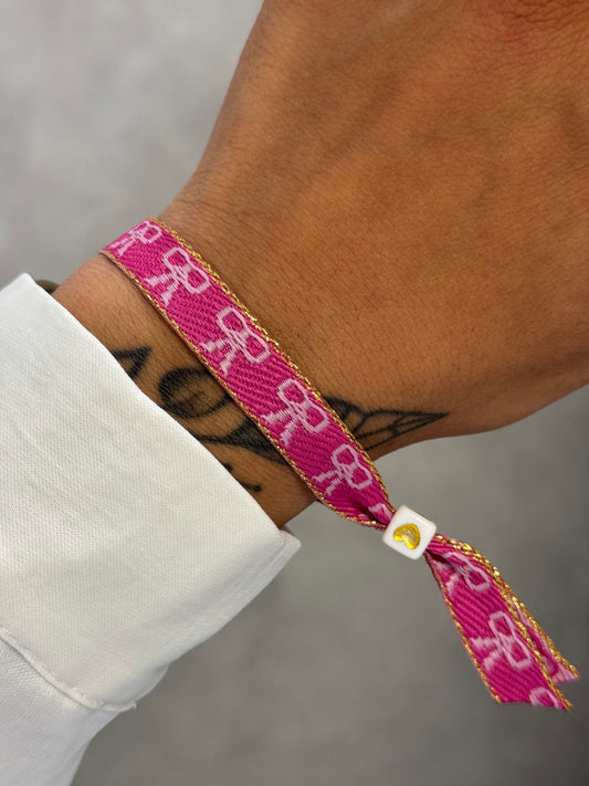 Dark Pink Bows | Lint Bracelet