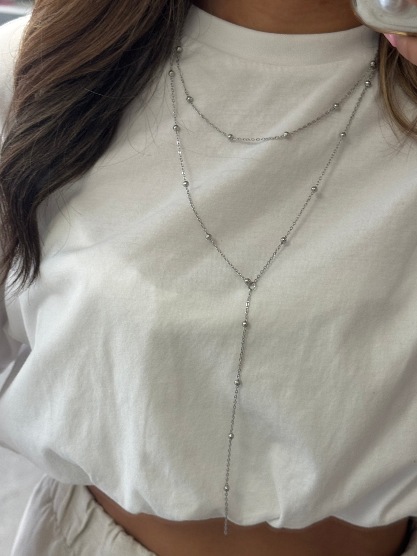 Fine Double Layered Necklace Silver