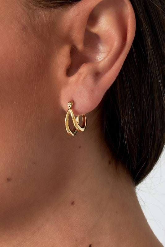 Double Mini Hoops Gold