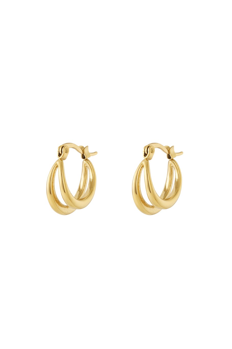Double Mini Hoops Gold