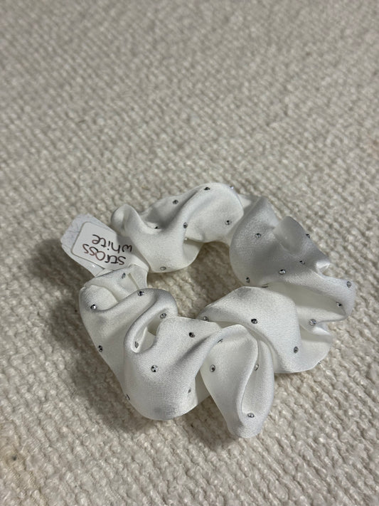 KM090 SCRUNCHIE STRASS WHITE