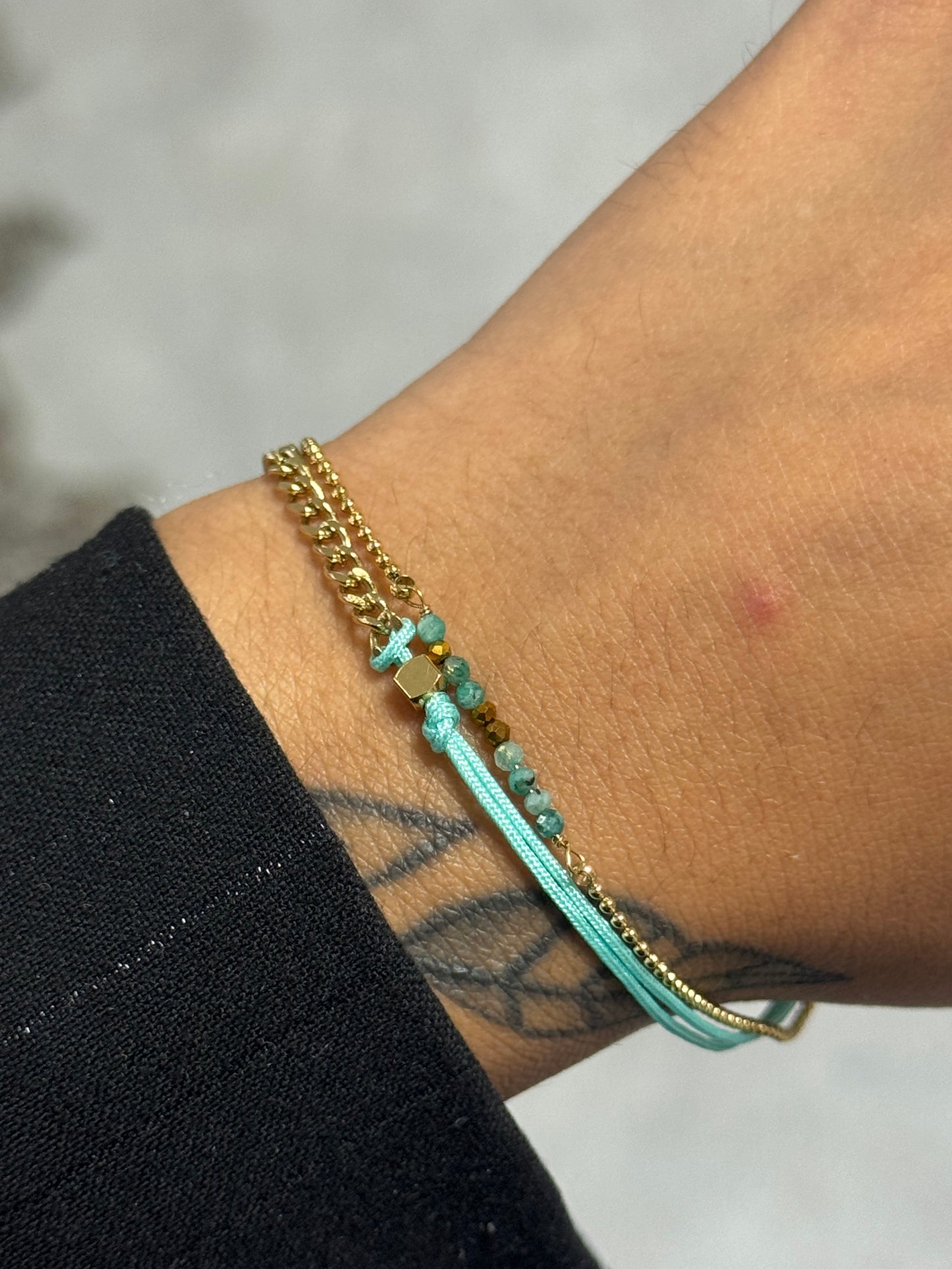 Golden Mix Bracelet Aqua
