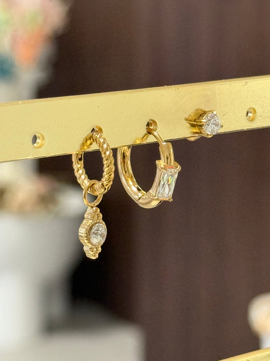 diamond hoops gold | one piece