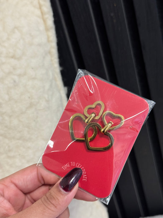 DOUBLE LOVE EARSTUDS GOLD