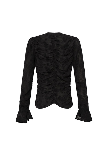 Flower Mesh Top Black