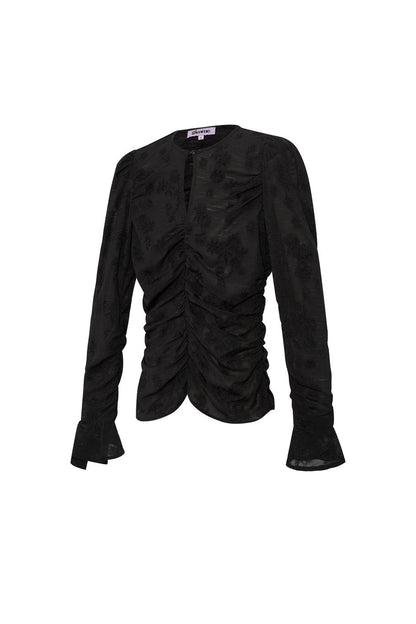 Flower Mesh Top Black