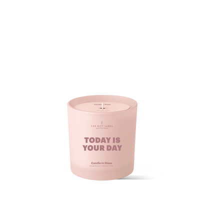 frosted candle | today is your day