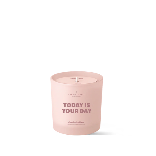 frosted candle | today is your day