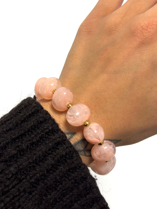 ACRYLIC BEAD BRACELET PINK