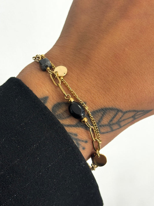 STONE BRACELET BLACK