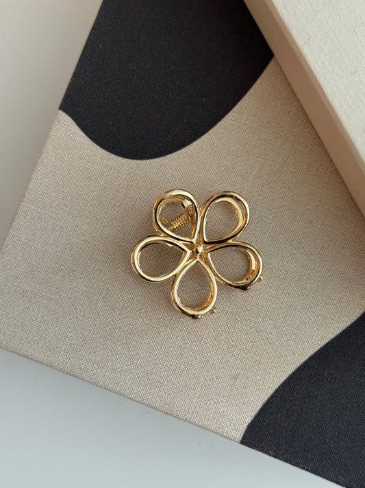 Floral Hairclip Gold