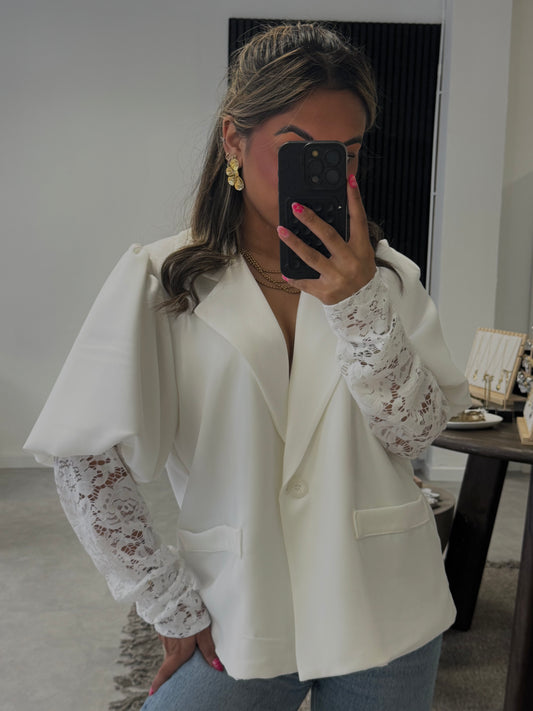 White Lace Blazer