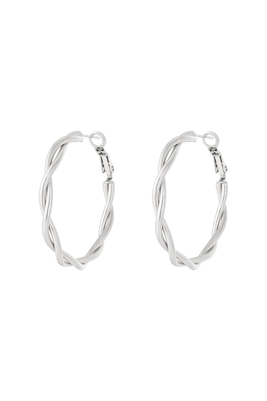 Geometric Hoops Silver