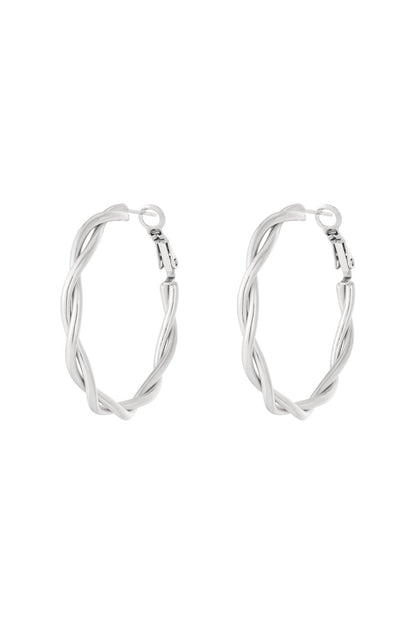 Geometric Hoops Silver