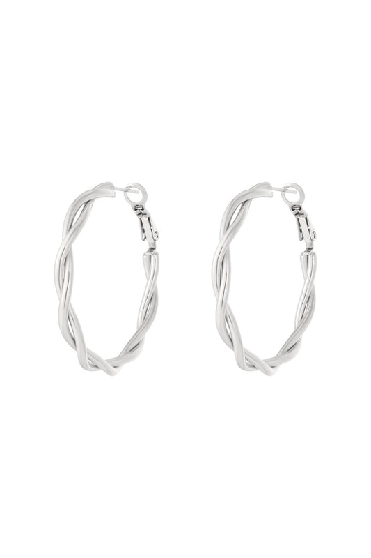 Geometric Hoops Silver