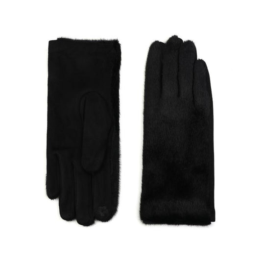 FAUX FUR GLOVES BLACK