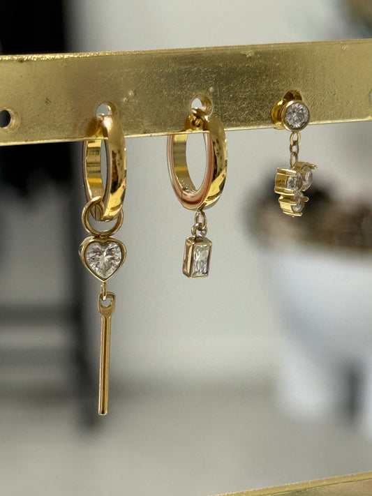diamond square hoops gold | one piece