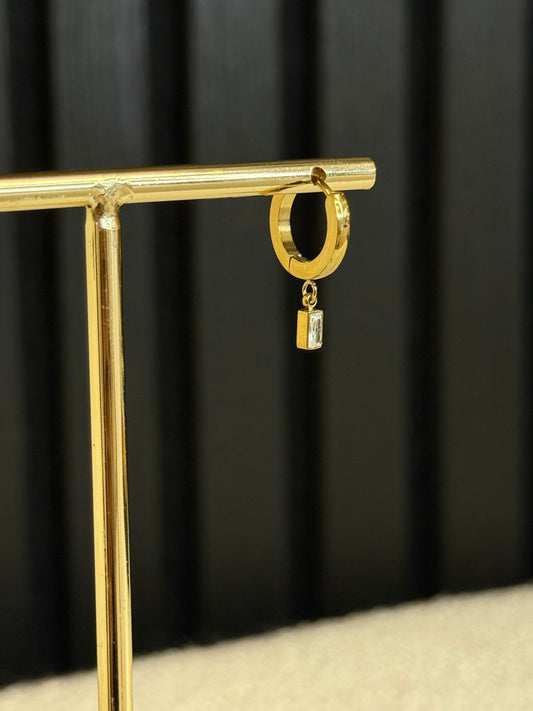 diamond square hoops gold | one piece
