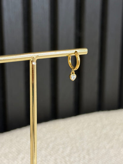 mini diamond love hoops gold | one piece