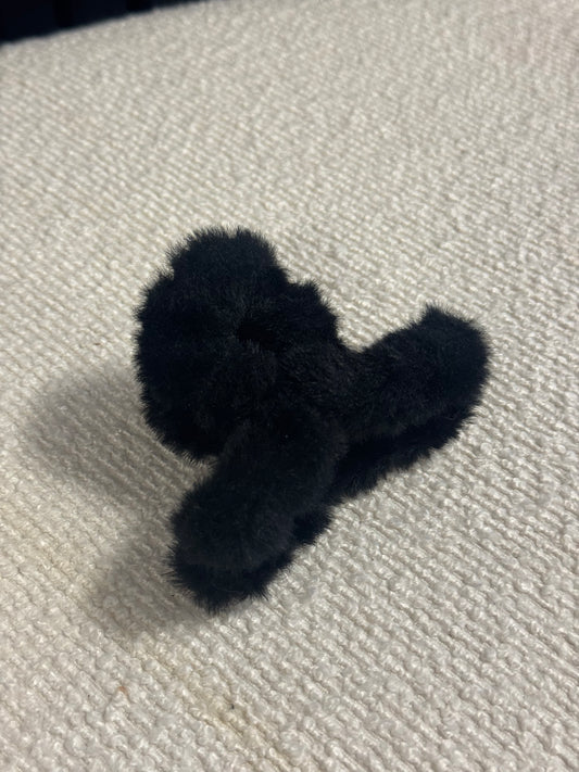 CURLY FLUFFY HAIRCLIP BLACK
