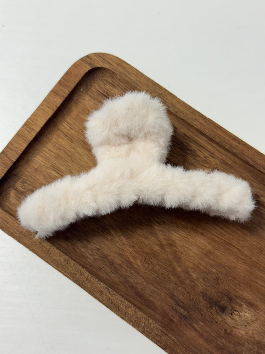 BASIC FLUFFY HAIRCLIP OFF-WHITE