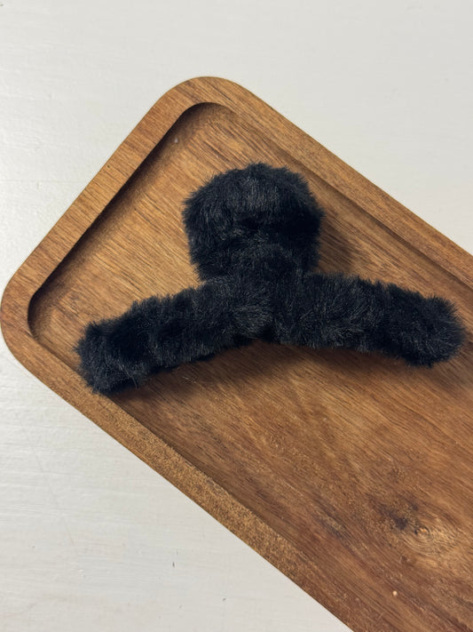 CURLY FLUFFY HAIRCLIP BLACK