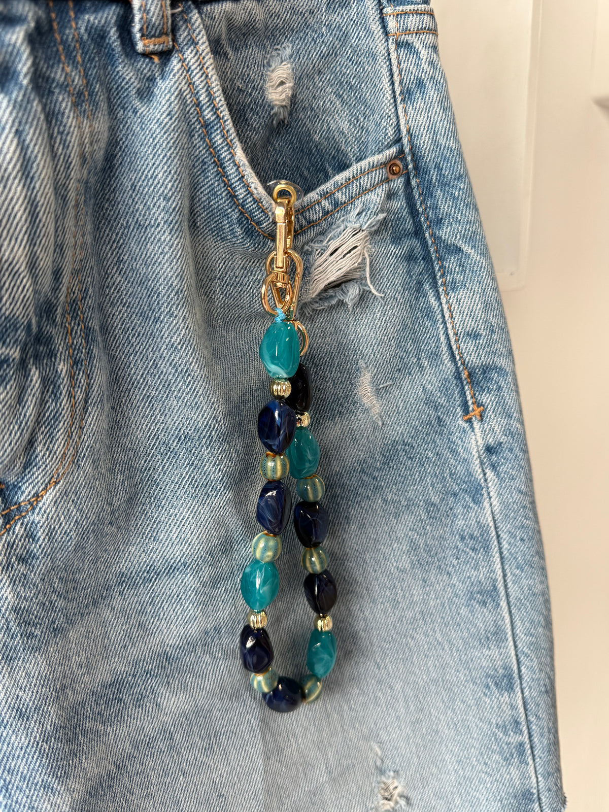 stone mix phone cord | blue