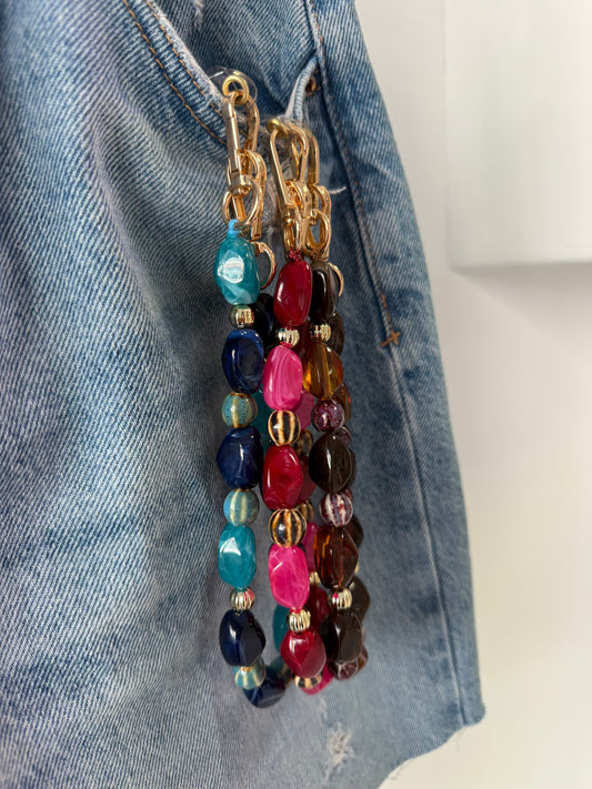 stone mix phone cord | burgundy