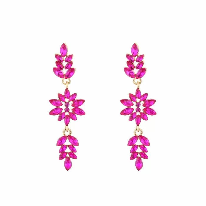 Flower Party Earstuds Fuchsia
