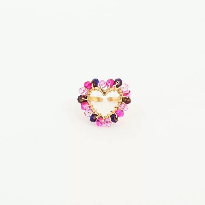 Bead Mix Ring Fuchsia