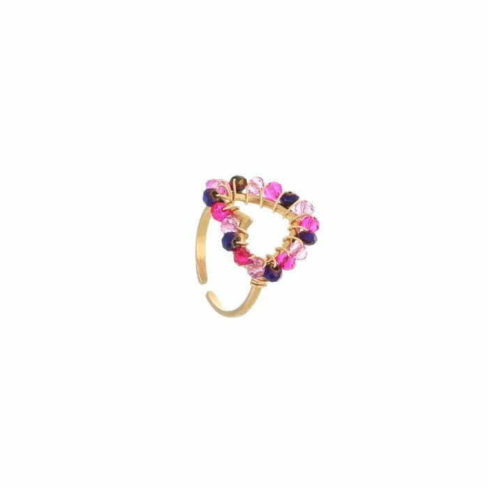 Bead Mix Ring Fuchsia