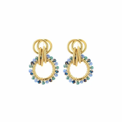 Beaded Earrings Blue