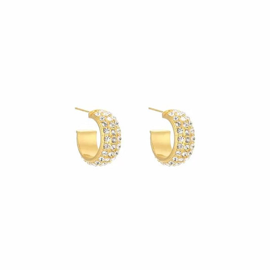 Diamond Hoops Gold