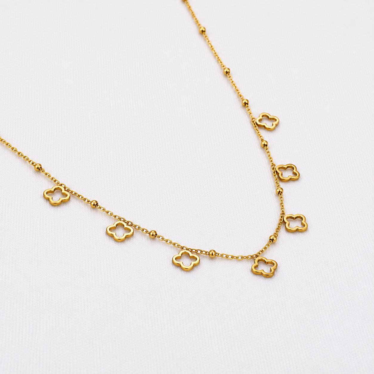 open clover necklace gold
