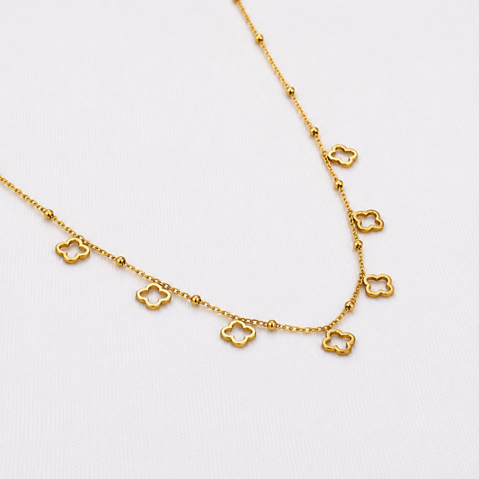 open clover necklace gold