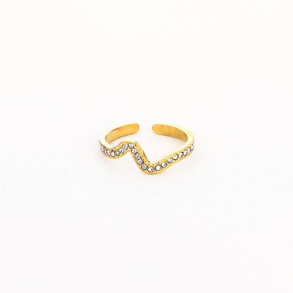 diamond wave ring gold
