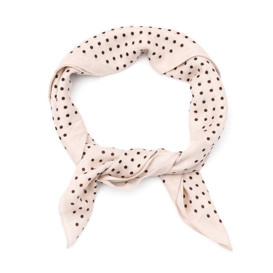mini scarf beige polkadot